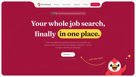 The ParrotPrep home page